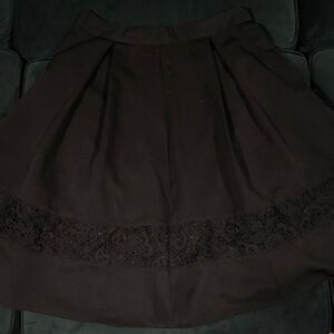 Express Black A-Line Skirt with Lace Detail